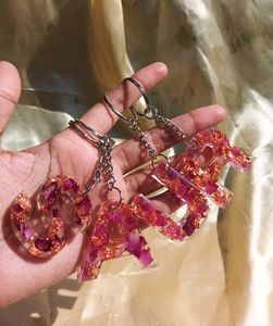 Resin Initial Keychains