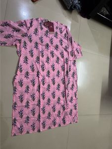 Pink Floral Print Kurta