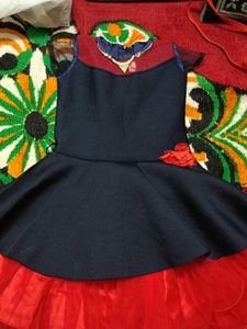 Navy & Red Party Dress