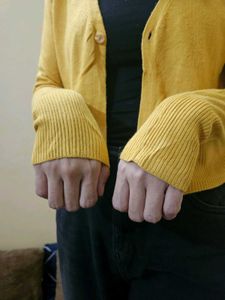 Yellow full sleeved Cardigan