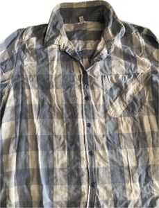 Blue &amp; White Plaid Button-Down Shirt