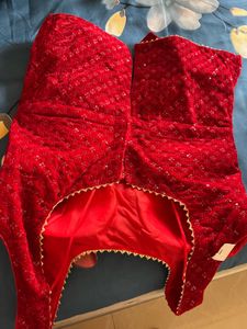 Red Velvet Embellished Blouse