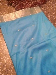 Blue Silk Saree For Making Suit 🫶🏻