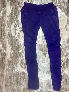 Purple Ruched Detail Pants