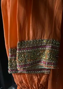 Orange Embellished Salwar Kameez Suit