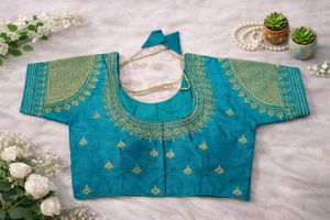 Teal Embroidered Blouse
