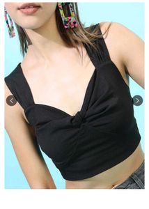 Knot Stylish Black Crop Top For Womens 🖤