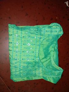 Green Embellished Sleeveless Top