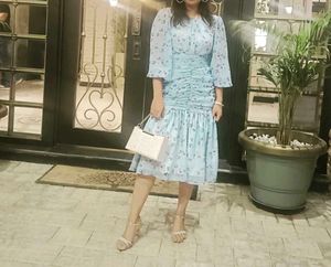 Floral Ruched Midi Dress