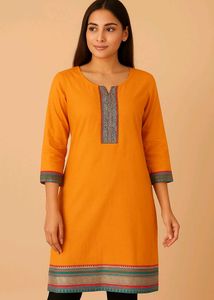 Yellow Cotton Kurti