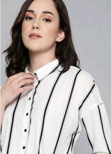 Women Regular Fit Striped Spread Collar Casual