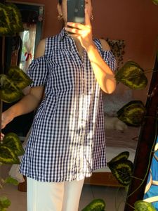 Cut Shoulder Shirt Cum Dress