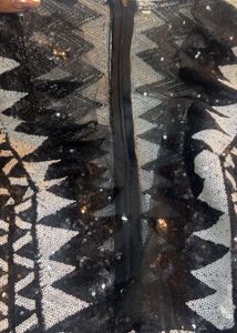 Geometric Sequin Plunge Dress