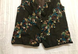 Green Printed Waistcoat