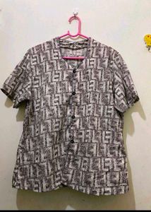 Patterned Button-Down Shirt