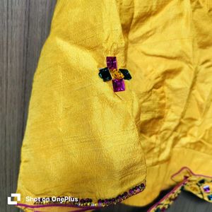 stone studded designer Yellow Blouse