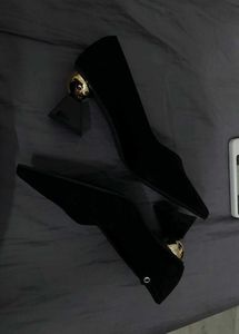 Macy Alfani&#39;s First Copy Golden Ball Bottom Heels