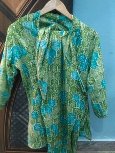 Blue &amp; Beige Print Blouse