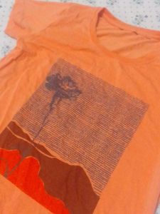 Orange Stretchable T-shirt Women