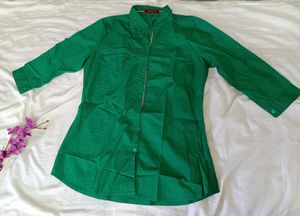womens shirt Green Tunic Top