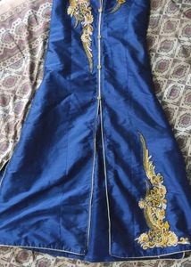 Elegant Blue Embroidered Dress