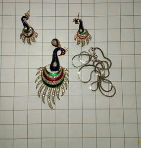 🎀New💥 Peacock AD Necklace Set