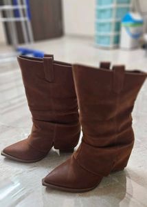 Brown Slouched Cowboy Boots