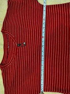 Red &amp; White Striped Crop Top