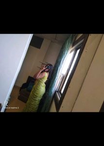 Elegant Green Sequin Saree with readymade blouse