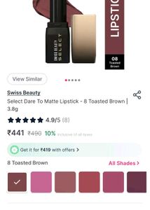 Swiss Beauty Select Dare To Matte Lipstick