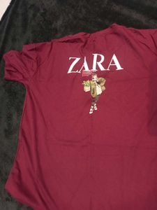 Zara Maroon T-Shirt