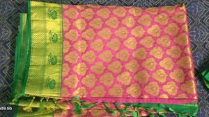 Pink &amp; Gold Kanchipuram Silk Saree