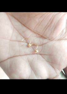 22k Pure Gold Dimond Nose/Ear Pin 1 Pair