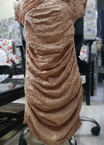 Ruched Leopard Print Dress