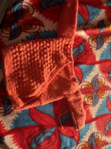 Orange Knit Cardigan