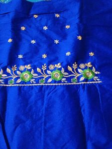Navy Color Designer Blouse Piece.