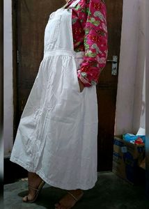 Freestyle White Denim Dungaree For Women