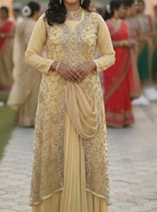 golden wedding gown