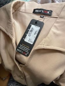 Peach Old Money Shirt With Puffed Sleeves