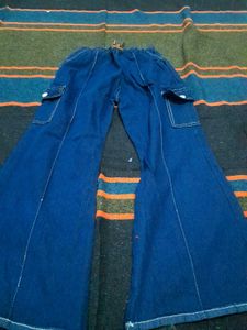 New Blue Denim Cargo Bottoms