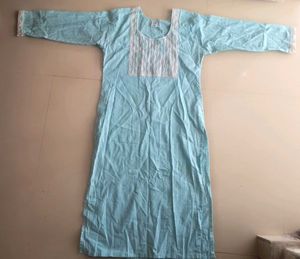 Elegant Cotton Kurti Combo (Pink &amp; Sky Blue)