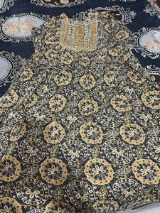 Elegant Black & Gold Embroidered Kurta