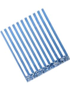 Blue & White Striped Throw Blanket Top Sheet