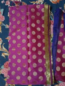 Purple Pink Silk Suit With Churidar And Dupptta
