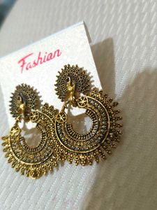 Oxidised Gold Earing