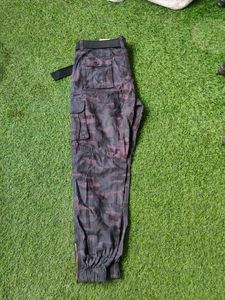 Red Camel Camo Cargo Pants with Belt