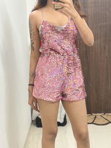 Sparkly Pink Sequin Romper