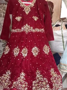 Red & Gold Embellished Dress
