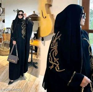 Fancy Stone work Abaya With Stylish Hijab