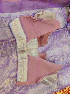 Elegant Embroidered Saree with stiched blouse